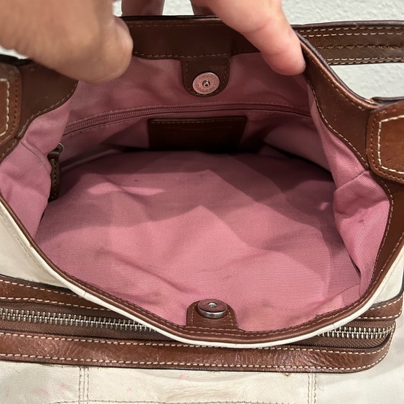 Authentic Coach White Leather Satchel/ Shoulder Handbag - Picture 11 of 15